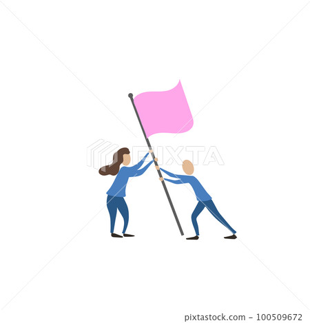 People talking about important things. Colleagues discussing agenda and brand new information. Single object without background. Bright color vector image. 100509672