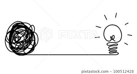 Doodle sketch style of confusion clarity or path vector idea concept. Simplifying the complex drawn illustration for concept design. 100512428