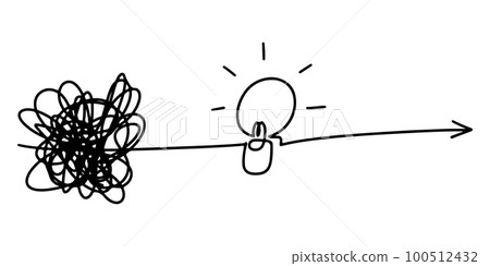 Doodle sketch style of confusion clarity or path vector idea concept. Simplifying the complex drawn illustration for concept design. Doodle sketch style of confusion clarity or path vector idea concept. Simplifying the complex drawn illustration for concept design. 100512432