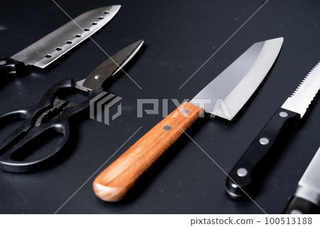 kitchen knife and copy space kitchen knife and copy space 100513188
