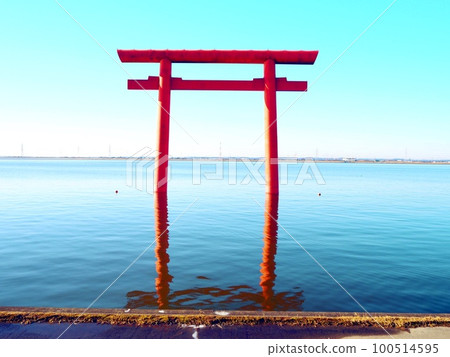 Kashima Jingu West Ichino Torii on the water Kashima Jingu West Ichino Torii on the water 100514595