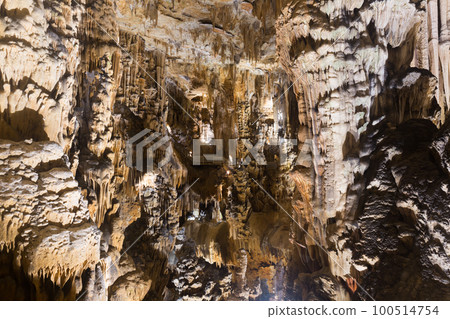 Image of cave Grotte des Demoiselles illuminated inside Image of cave Grotte des Demoiselles illuminated inside 100514754