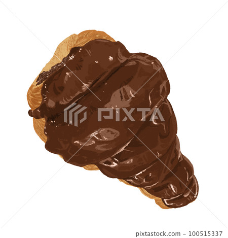 Analog illustration style chocolate cornet 100515337