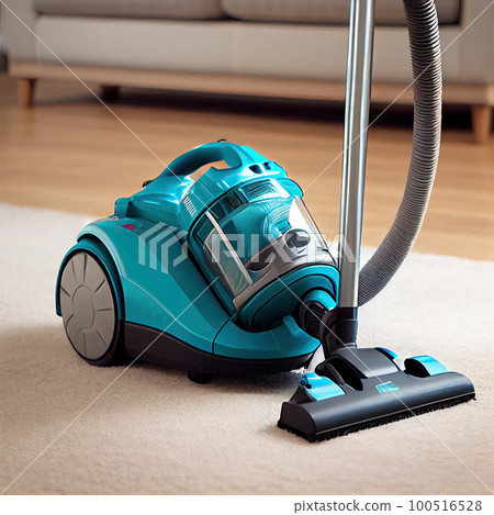a vacuum that is on the floor with it's brush and duster in front of the vacuum machine a vacuum that is on the floor with it's brush and duster in front of the vacuum machine 100516528