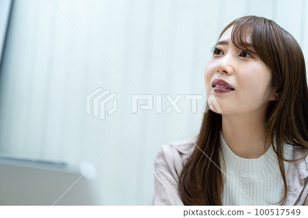 Young woman doing work 100517549