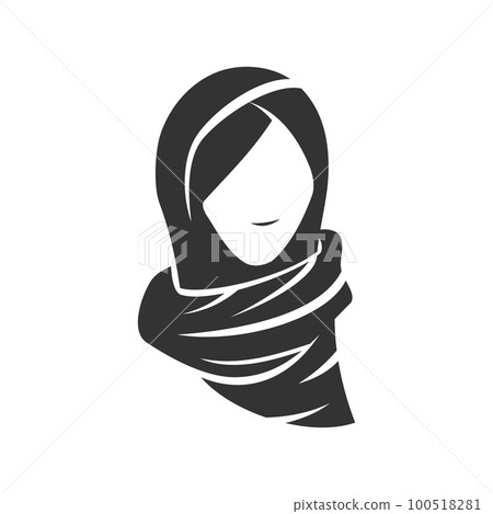 moeslim hijab female logo template Icon Illustration Brand Identity. Isolated and flat illustration. Vector graphic 100518281