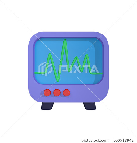3d icon ECG Monitor Medical theme 100518942