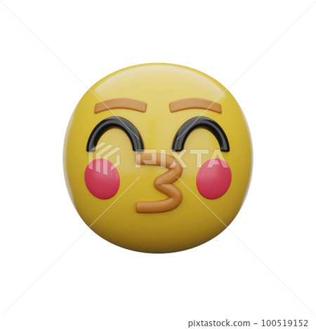 3d emoji Kissing Face with Closed Eyes 100519152