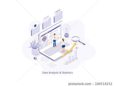 People Characters Working With Data Analysis, Business Statistic, Management, Consulting, Marketing. illustrator vector People Characters Working With Data Analysis, Business Statistic, Management, Consulting, Marketing. illustrator vector 100519252