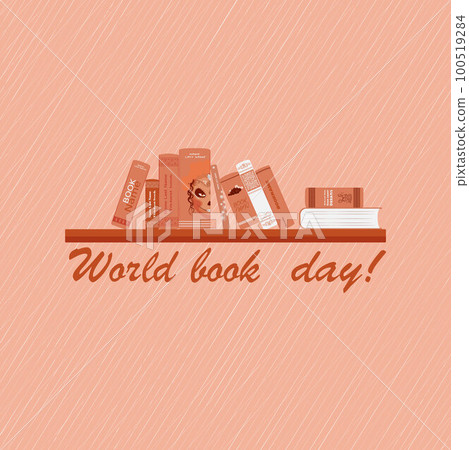 Book Day postcard monochrome brown Book Day postcard monochrome brown 100519284