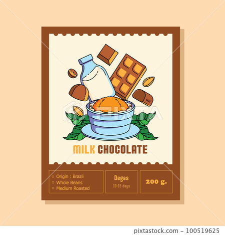 milk chocolate coffee blend label design 100519625