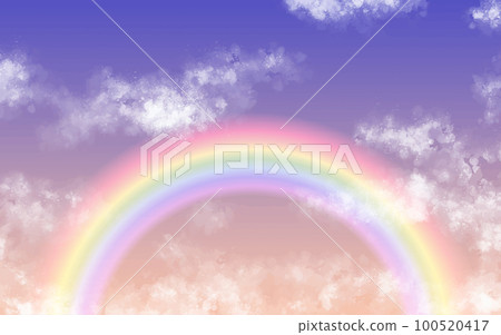 傍晚的彩虹和雲 02 安靜的雲 傍晚的彩虹和雲 02 安靜的雲 100520417