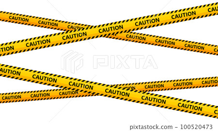 Crossed caution tape stripes. Yellow and black warning tape. Construction, hazard, danger adhesive tapes. Restriction and prohibition zones sellotape. Vector Crossed caution tape stripes. Yellow and black warning tape. Construction, hazard, danger adhesive tapes. Restriction and prohibition zones sellotape. Vector 100520473