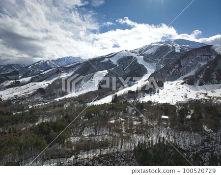 Magnificent early spring Happo-one ski resort, Hakuba Village, Nagano Prefecture (Aerial shot by drone) Magnificent early spring Happo-one ski resort, Hakuba Village, Nagano Prefecture (Aerial shot by drone) 100520729