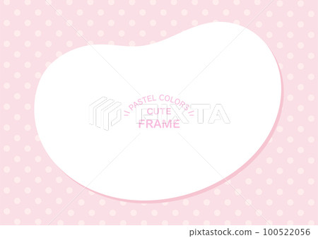 Cute frame pink with background polka dots 100522056