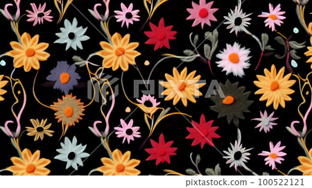 黑色背景,花卉圖案,手寫,插圖,壁紙 黑色背景,花卉圖案,手寫,插圖,壁紙 100522121