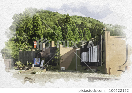 水彩風格的小谷城遺址清水穀 滋賀縣長濱市 100522152