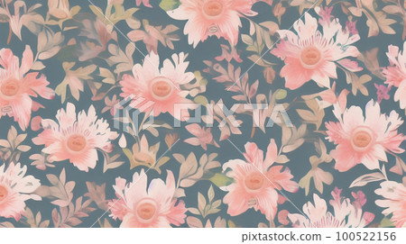 花卉圖案花卉壁紙手寫插圖 100522156