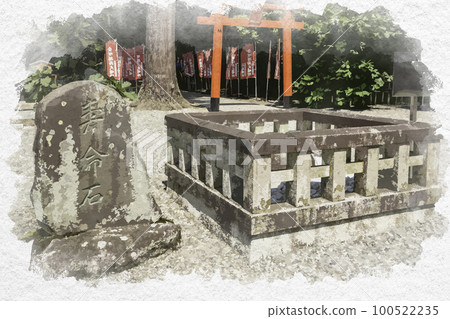 水彩風格滋賀縣犬上郡多賀大社生命之石多賀町 100522235