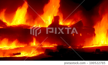 Night flame fire fire burning image 100522785