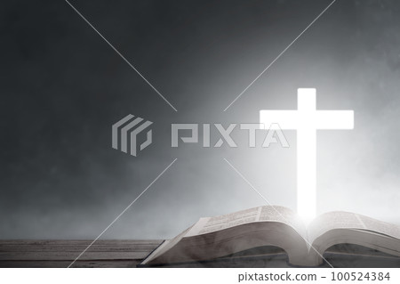 Christian Cross and open book 100524384