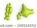Mokomoko Cute Map of Japan: Hokkaido/Tohoku (Green) 100524552