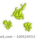 Mokomoko cute map of Japan: Kanto, Chubu, Kinki (green) 100524553
