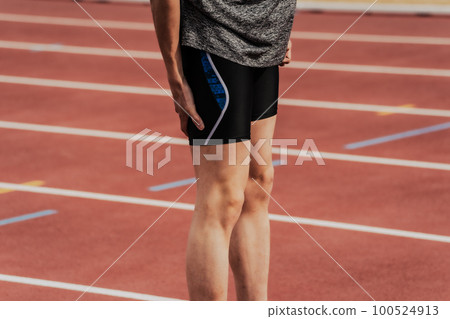 Runner track and field thigh injury 100524913