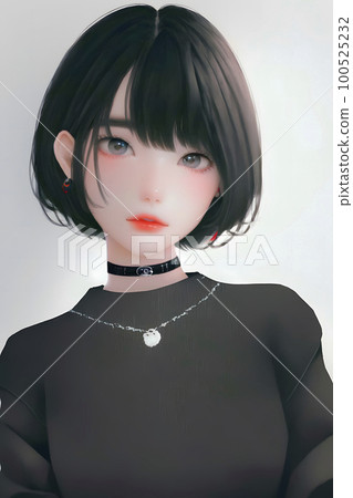 黑髮短髮正妹「AI 生成影像」 100525232