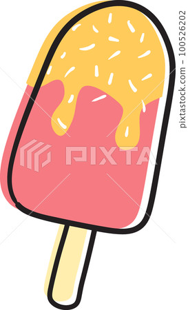 sweet ice cream popsicle doodle fun hand drawing icon 100526202