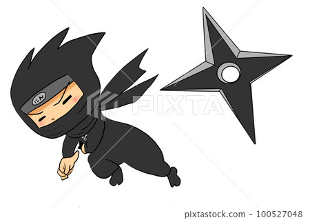 Ninja throws shuriken - Stock Illustration [100527048] - PIXTA