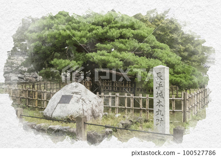 Watercolor-style Nagahama Nagahama Castle Ruins Nagahama City, Shiga Prefecture 100527786