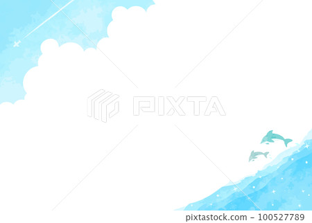 簡單的手繪海背景圖 100527789