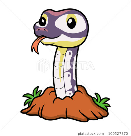 Cute banana pastel ball python cartoon out from hole Cute banana pastel ball python cartoon out from hole 100527870
