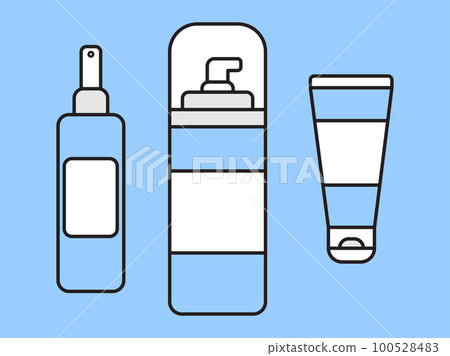 Simple flat vector illustration of cosmetics set. Cosmetical tools Simple flat vector illustration of cosmetics set. Cosmetical tools 100528483