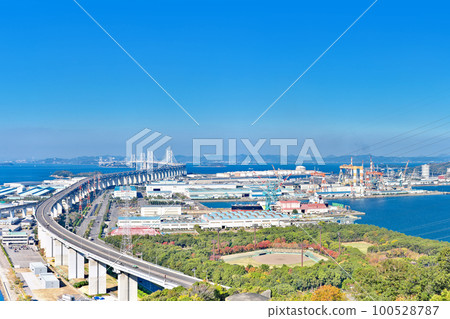 [Great Seto Bridge from Shotsujiyama Observatory] (high resolution version) Hirayama, Utazu-cho, Ayuta-gun, Kagawa Prefecture 100528787