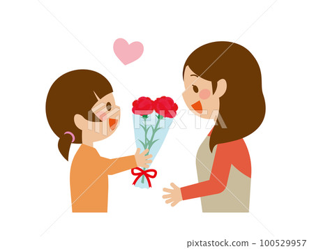 給媽媽送花的女孩（側身） 100529957