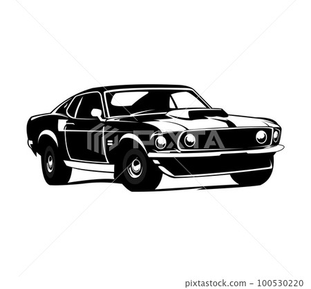 Muscle car silhouette logo vector isolated. Emblem badge concept	 100530220