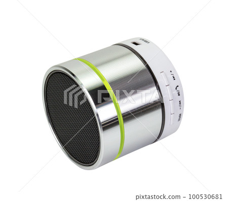silver bluetooth speaker isolated 100530681