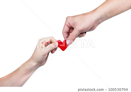 hand holding heart-shaped isolated hand holding heart-shaped isolated 100530704