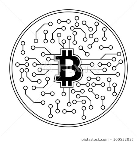 Bitcoin cryptocurrency with circuit breaker of blockchain technology. Digital money decentralization. Vector art illustration Bitcoin cryptocurrency with circuit breaker of blockchain technology. Digital money decentralization. Vector art illustration 100532055