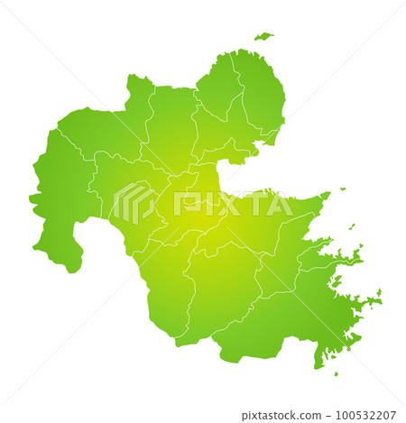Oita prefecture and municipalities map 100532207