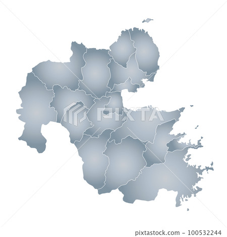 Oita prefecture and municipalities map 100532244