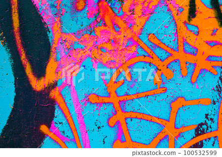 close up of colorful teal, pink, blue, green urban wall texture close up of colorful teal, pink, blue, green urban wall texture 100532599