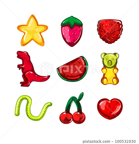 jelly candy set cartoon vector illustration jelly candy set cartoon vector illustration 100532830