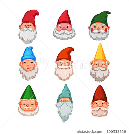 garden gnome set cartoon vector illustration garden gnome set cartoon vector illustration 100532836