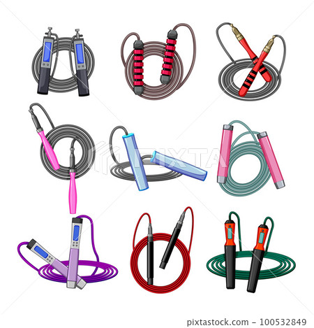 fitness rope set cartoon vector illustration 100532849