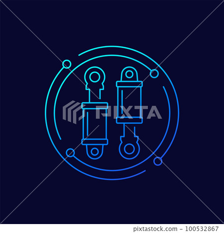 Hydraulic cylinders icon, linear design Hydraulic cylinders icon, linear design 100532867