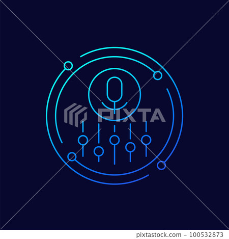 microphone settings icon, linear design microphone settings icon, linear design 100532873