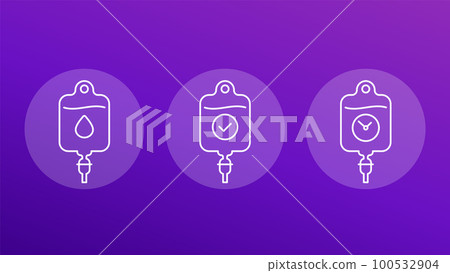 iv bag icons, line vector 100532904